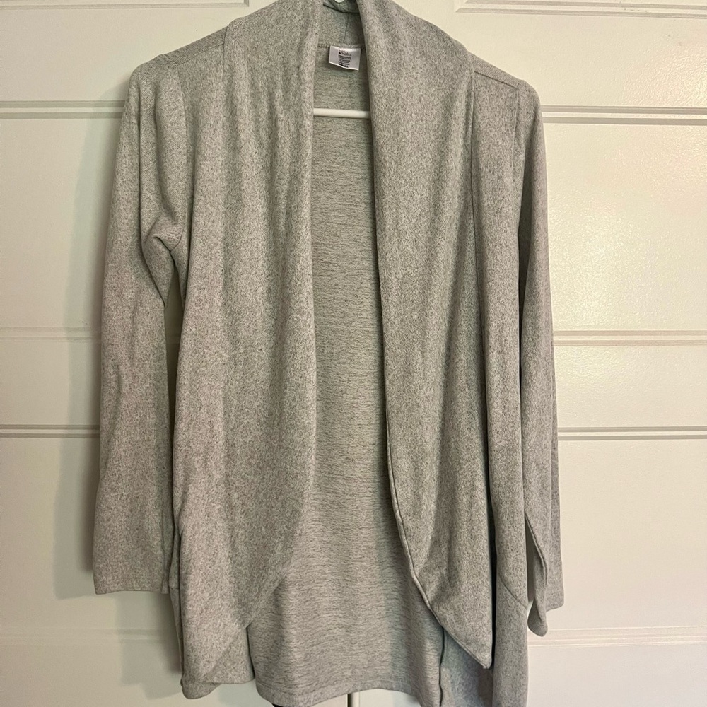 Cozy Light Gray Open Drape Cardigan for Women